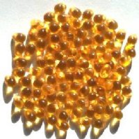 100 4x6mm Transparent Topaz Drop Beads
